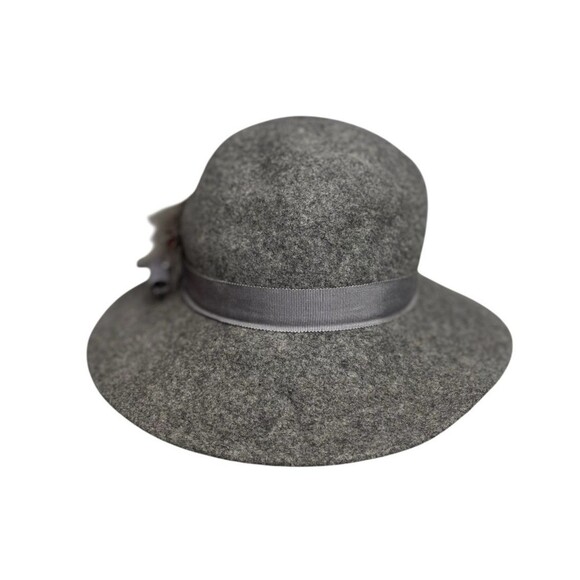 Vintage Lancaster Designer Wool Gray Fedora Hat 11" W Accessory Felt WPL 4384 - Picture 6 of 16